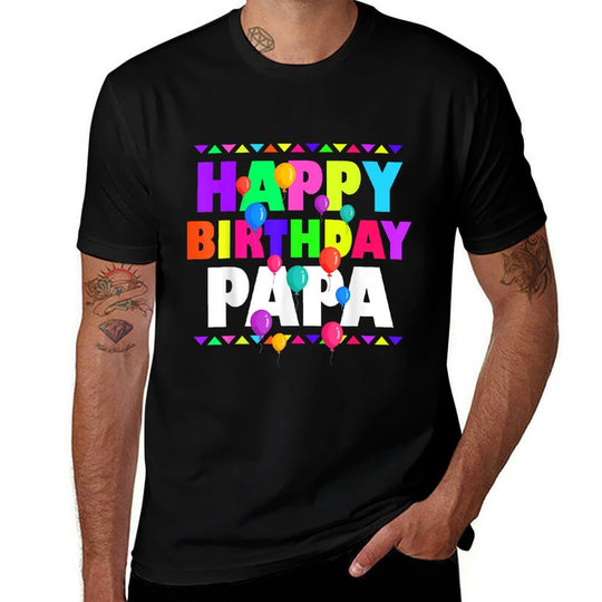 Happy Birthday Papa Cute Toddler Matching Family B-Day Party  Heathered Texture T-Shirt