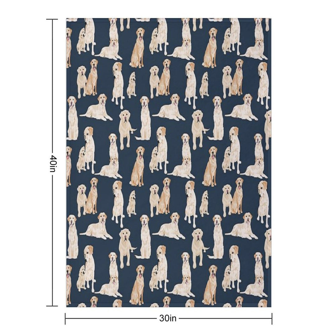 Yellow Labs Navy Machine-washable Throw Blanket
