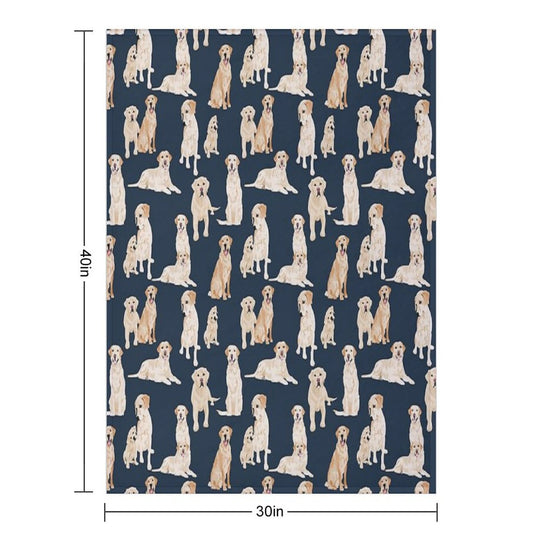 Yellow Labs Navy Machine-washable Throw Blanket