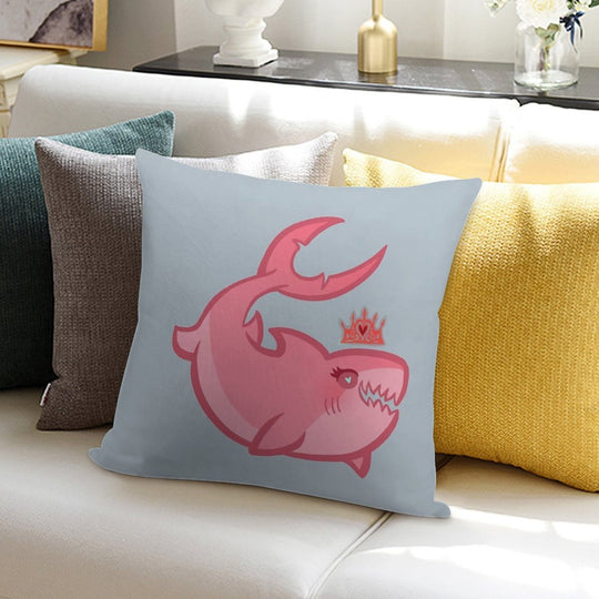 Shark Princess Soft Fade-Resistant Throw Pillow