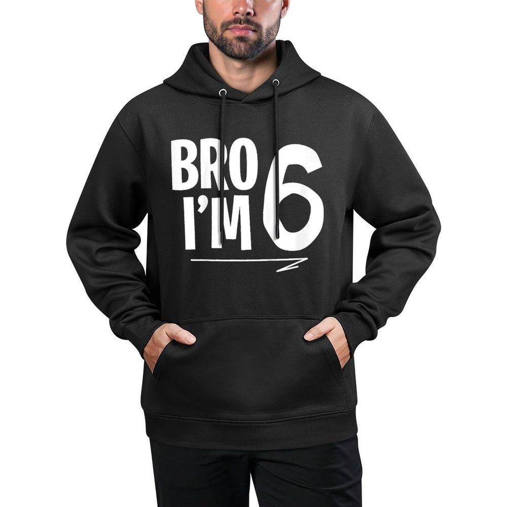 Kids 6th Birthday Boy Bro I'm 6 Year Old Six Bday Colorfast Hoodie