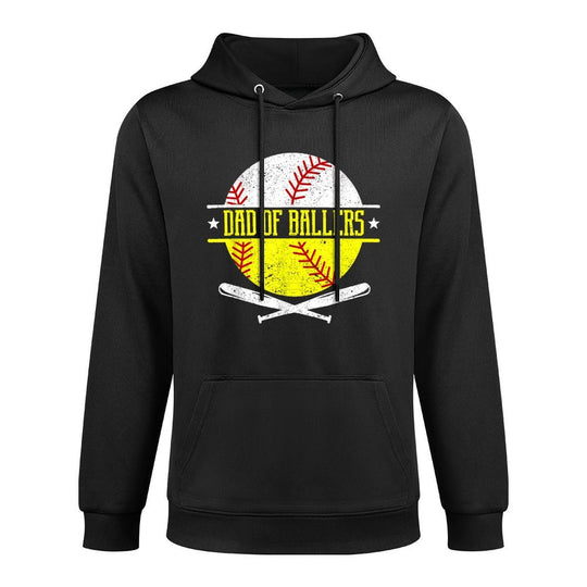Dad of Ballers Funny Dad of Baseball And Softball Player Layering Staple Hoodie