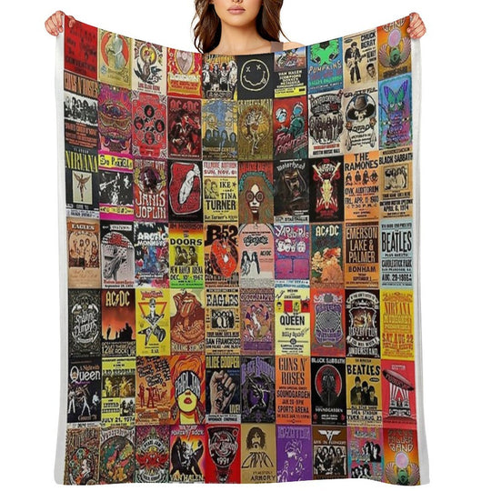 Rock Collage Easy Care Throw Blanket