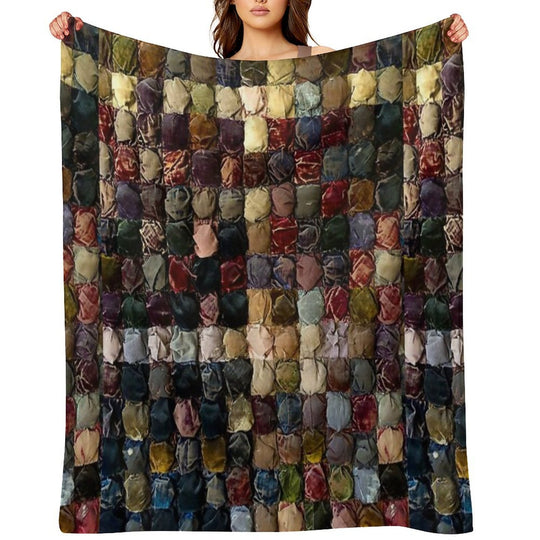 Great Grandmother's Velvet Quilt Multi-functional Throw Blanket