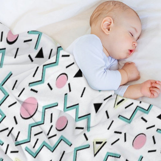 Back to The 80's Eighties, Funky Memphis Pattern Design Compact Throw Blanket