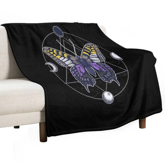 Nonbinary Butterfly Wrinkle-free Throw Blanket