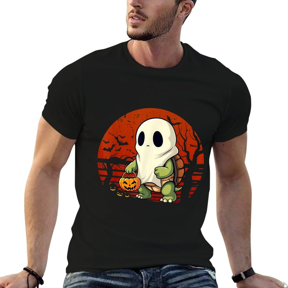 Halloween Turtle Ghost Pumpkin Costume Terrapin Tortoise  Affordable Price T-Shirt