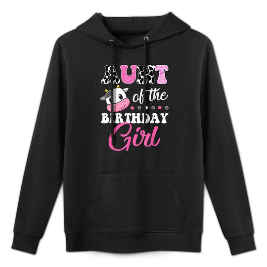 Aunt Of The Birthday Girl Family Matching Farm Cow Relaxed Fit Hoodie