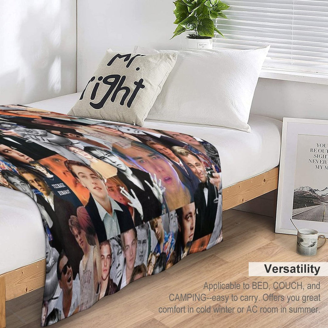 Leonardo Dicaprio Collage Wrinkle-free Throw Blanket
