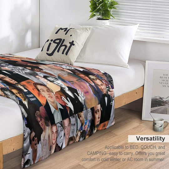 Leonardo Dicaprio Collage Wrinkle-free Throw Blanket