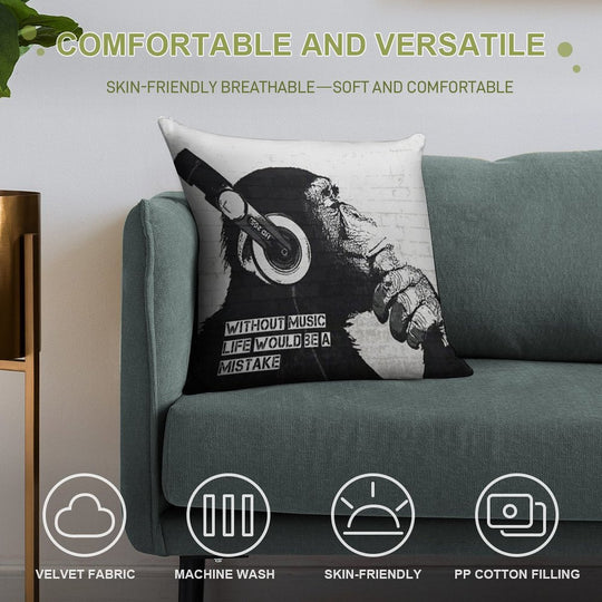 Without Music Life Would Be A Mistake Soft Anti-Pilling Throw Pillow