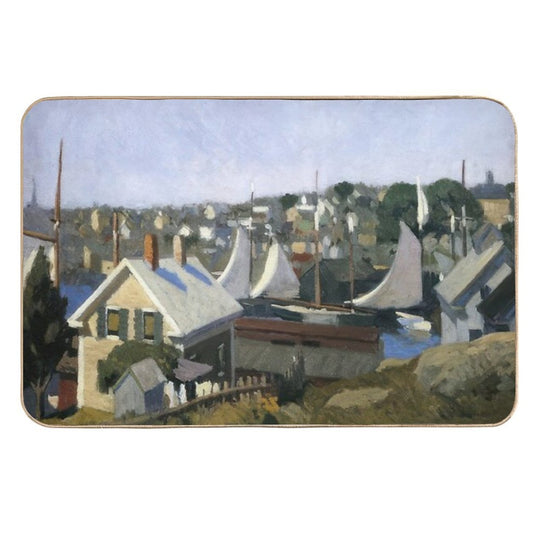 Gloucester Harbor   1912 by Edward Hopper  Odorless Bath Mat