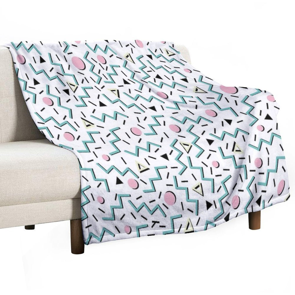 Back to The 80's Eighties, Funky Memphis Pattern Design Compact Throw Blanket