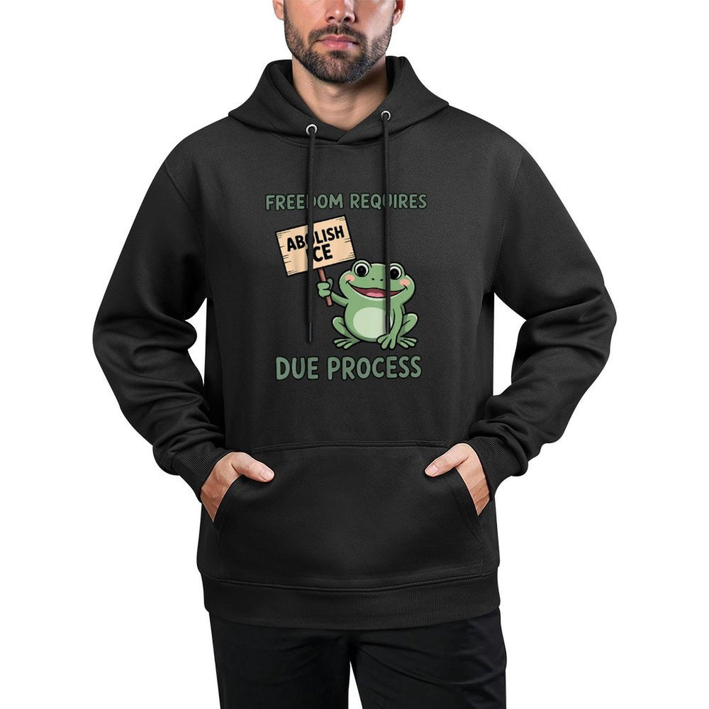 Freedom Requires Due Process Abolish Defund ICE Frog Protest Customizable Surface Hoodie