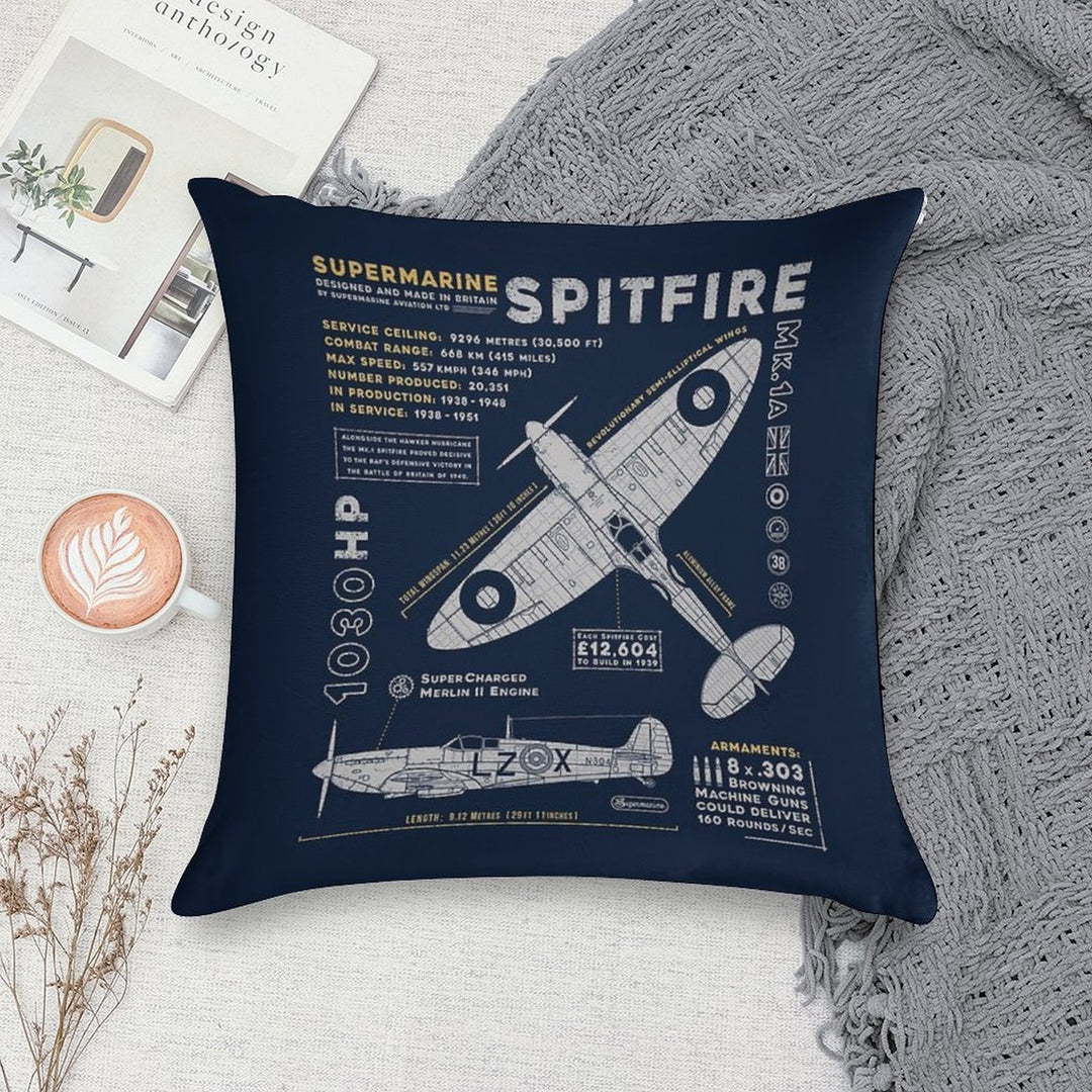 Spitfire Soft Luxury Feel Throw Pillow