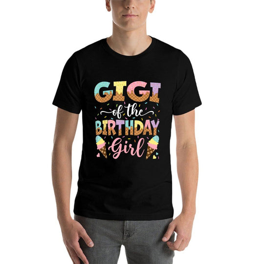 Gigi Of The Birthday Girl Ice Cream Lover Party  Heathered Texture T-Shirt