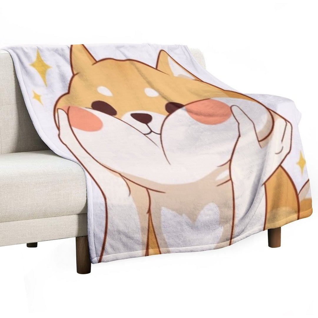Kawaii Shiba Inu Anti-pilling Throw Blanket