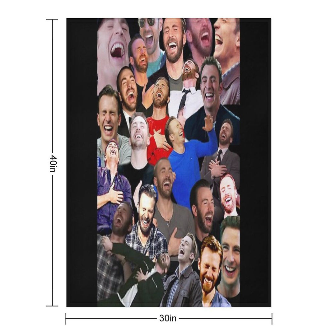 Chris Evans Laughing Machine-washable Throw Blanket