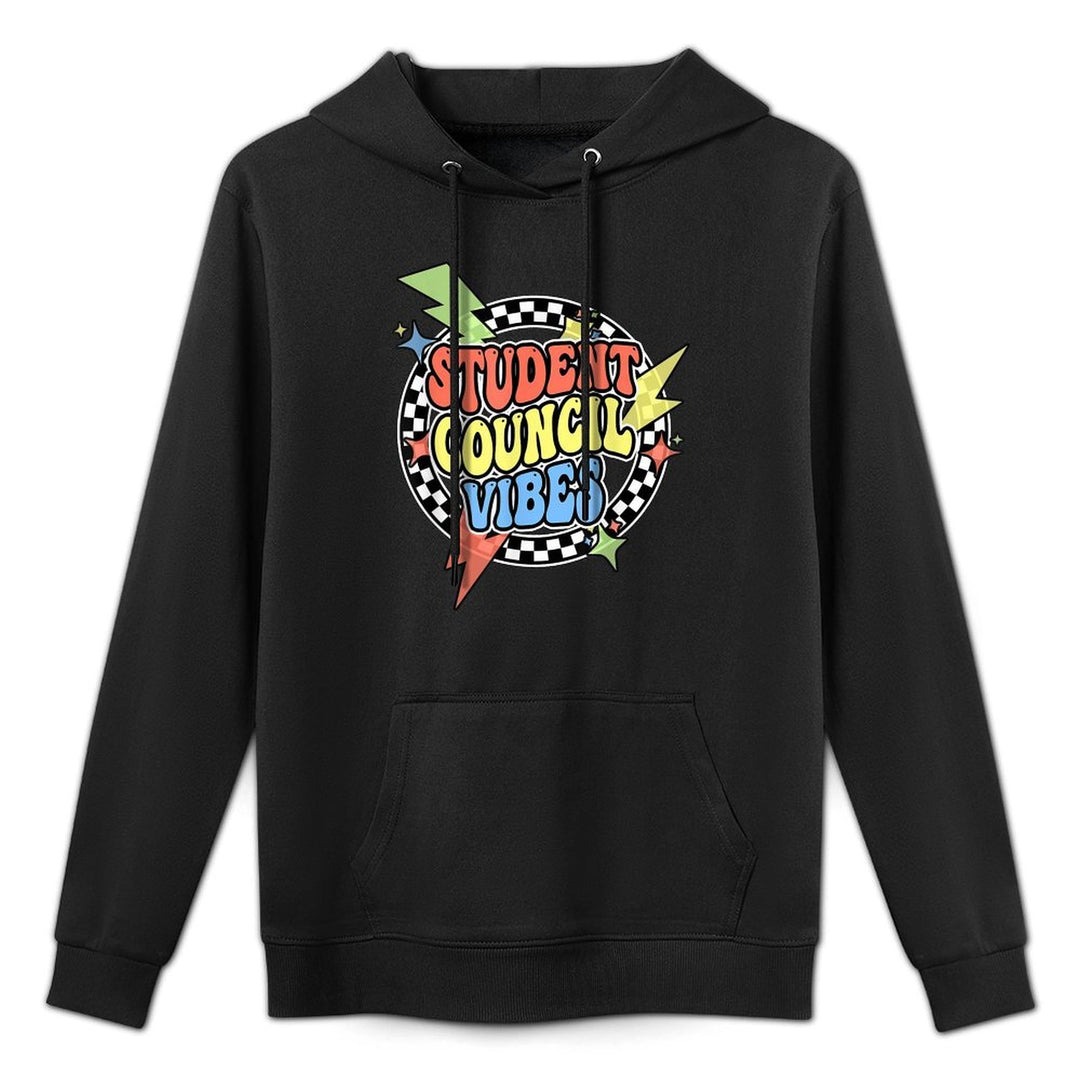 Retro Student Council Vibes Groovy School Student Council Breathable Fabric Hoodie