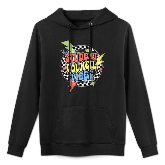 Retro Student Council Vibes Groovy School Student Council Breathable Fabric Hoodie