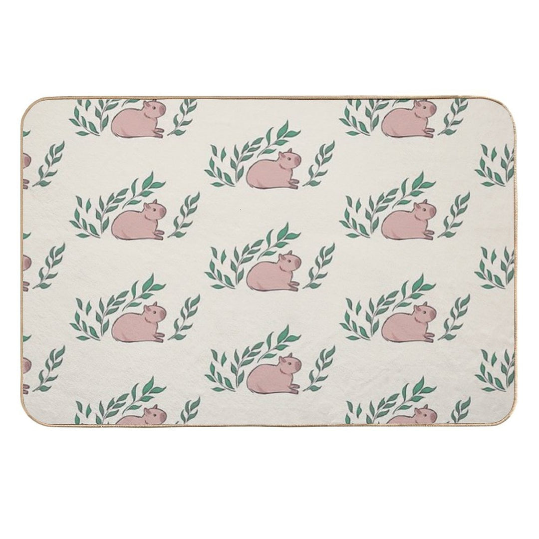 Capybara And Leaf [Colour, Light]  Multi-Purpose Bath Mat