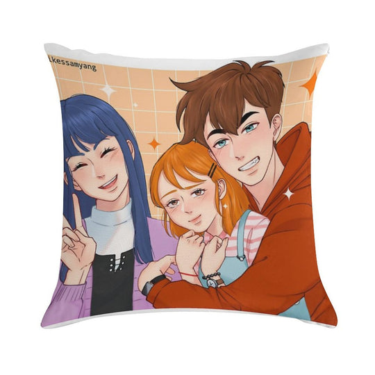 The Trio Friend Soft Bedroom Essential Throw Pillow