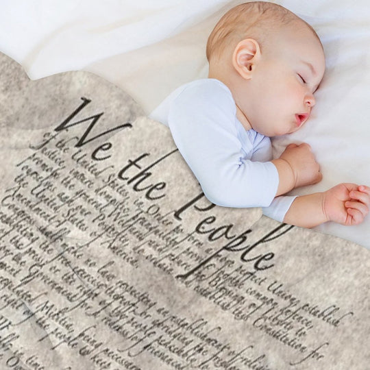 US Constitution The Bill of Rights on Parchment Paper Easy Care Throw Blanket