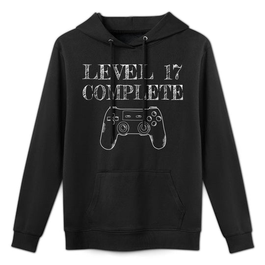 17th Birthday Boys Gaming Kid Level 17 Complete Casual Wear Hoodie