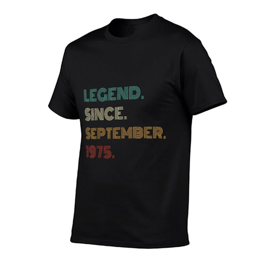 50 Years Old Legend Since September 1975 50th Birthday  Heathered Texture T-Shirt