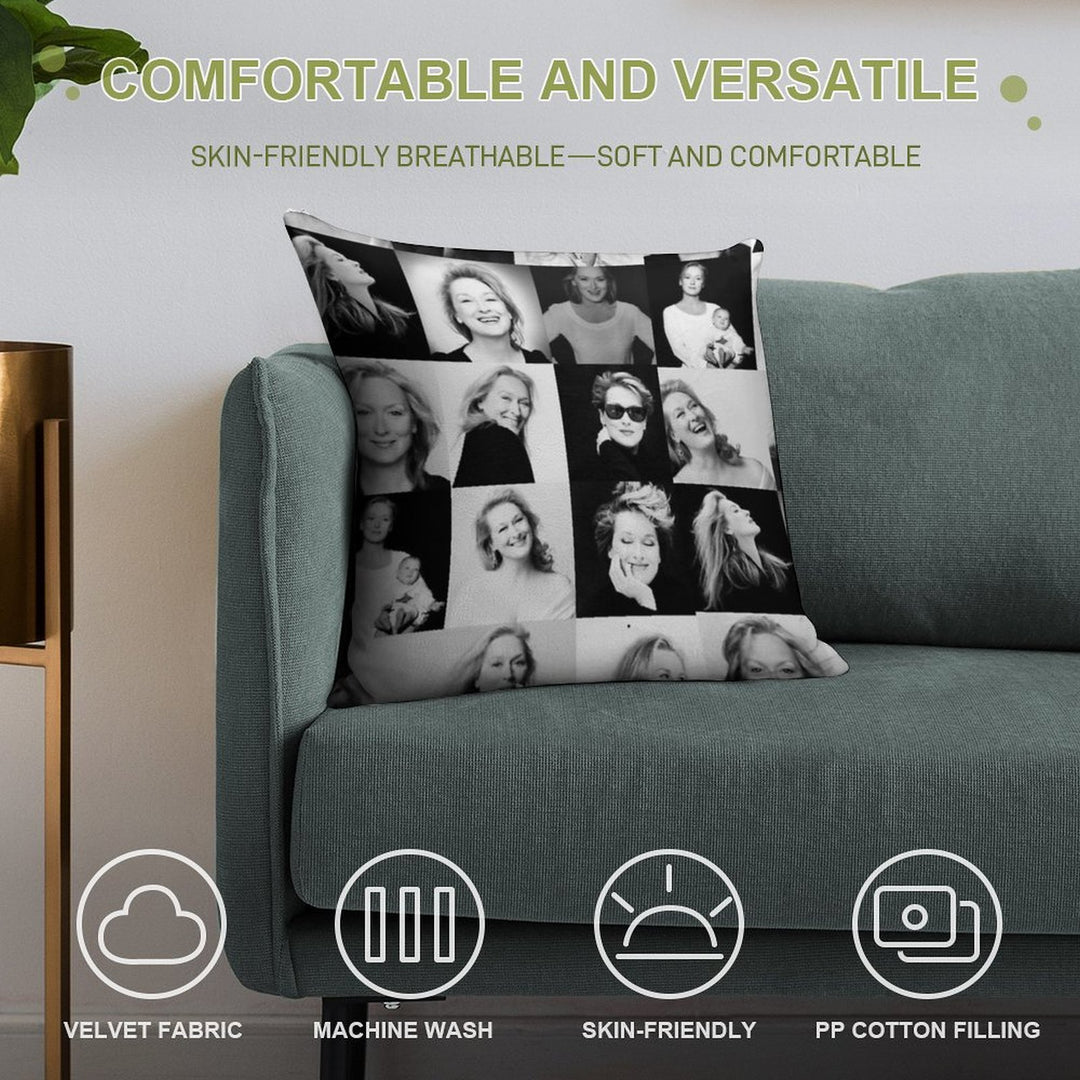 Meryl Streep Soft Easy Maintenance Throw Pillow