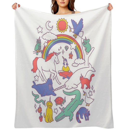 Unicorns! Plush Throw Blanket