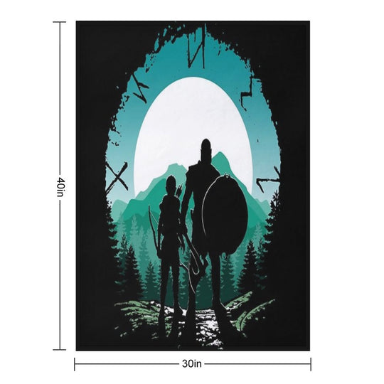 Kratos And Son Velvety-soft Throw Blanket