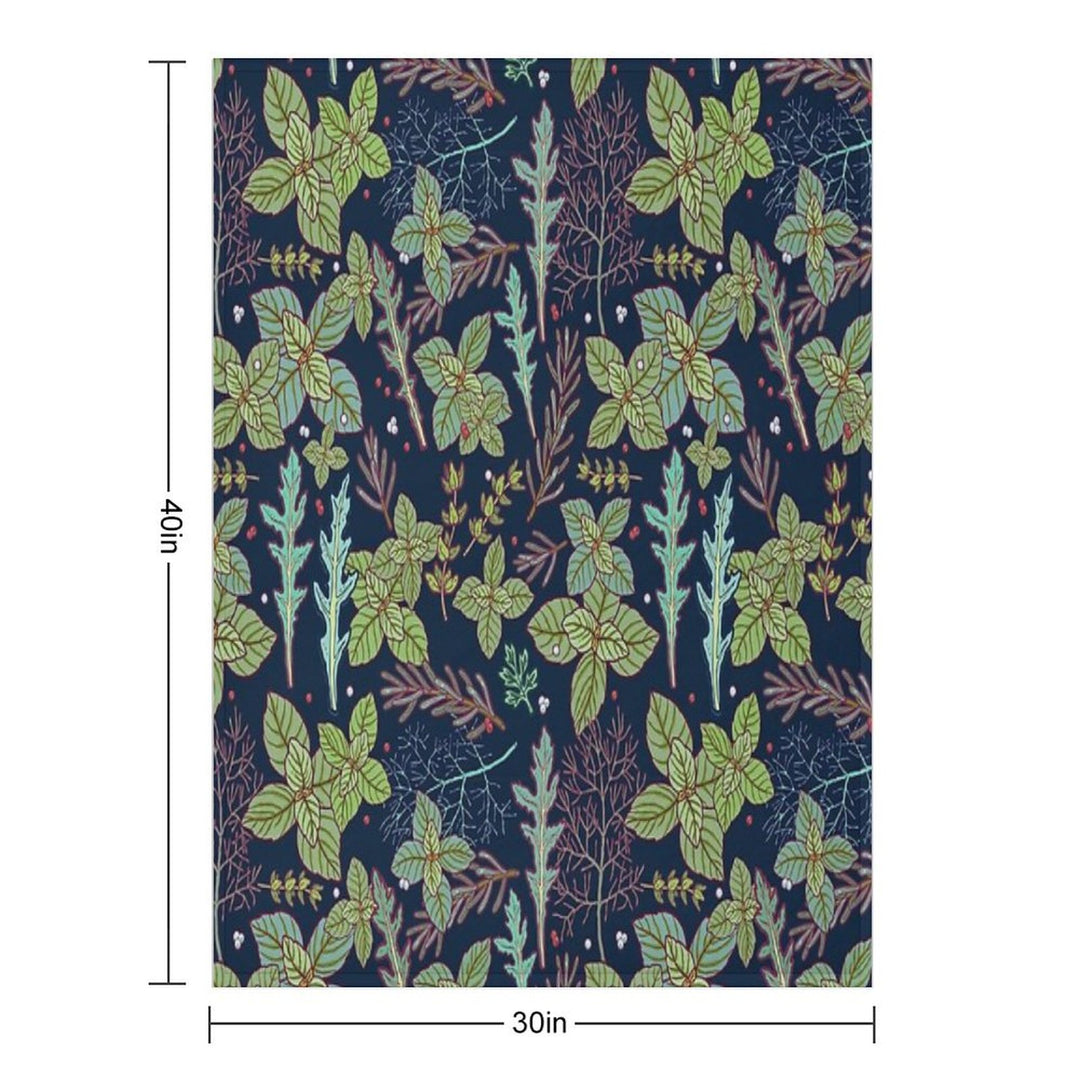 Dark Herbs Pattern Comfort Throw Blanket