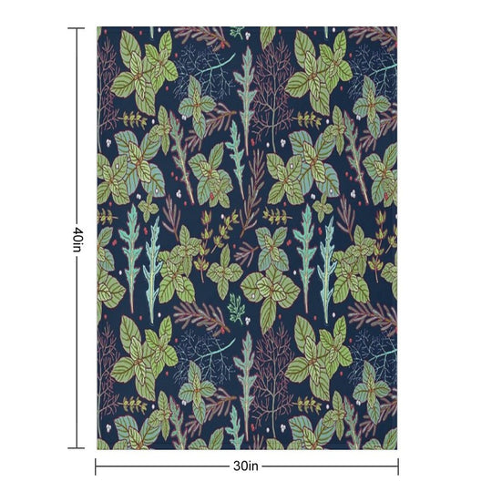 Dark Herbs Pattern Comfort Throw Blanket