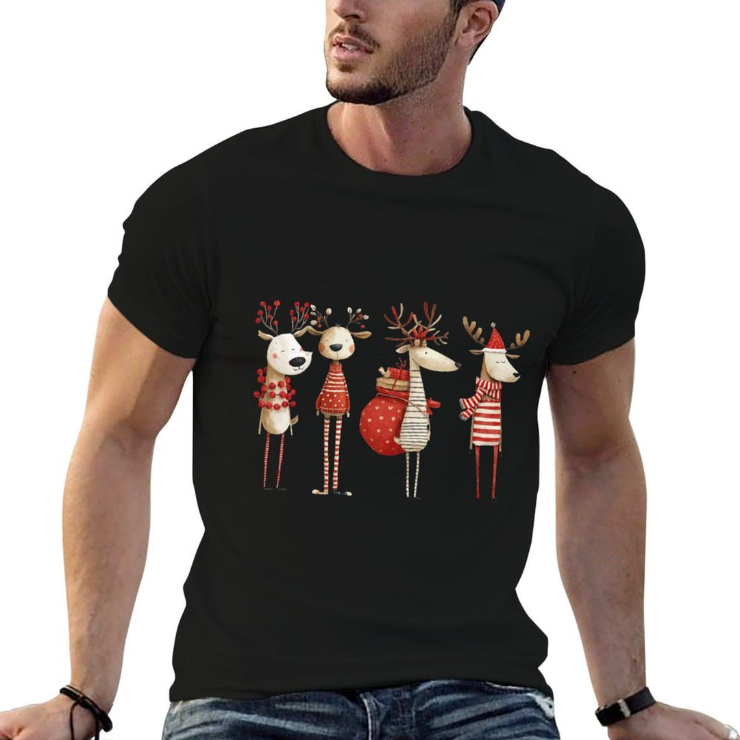 Christmas Reindeer  High-quality Stitching T-Shirt