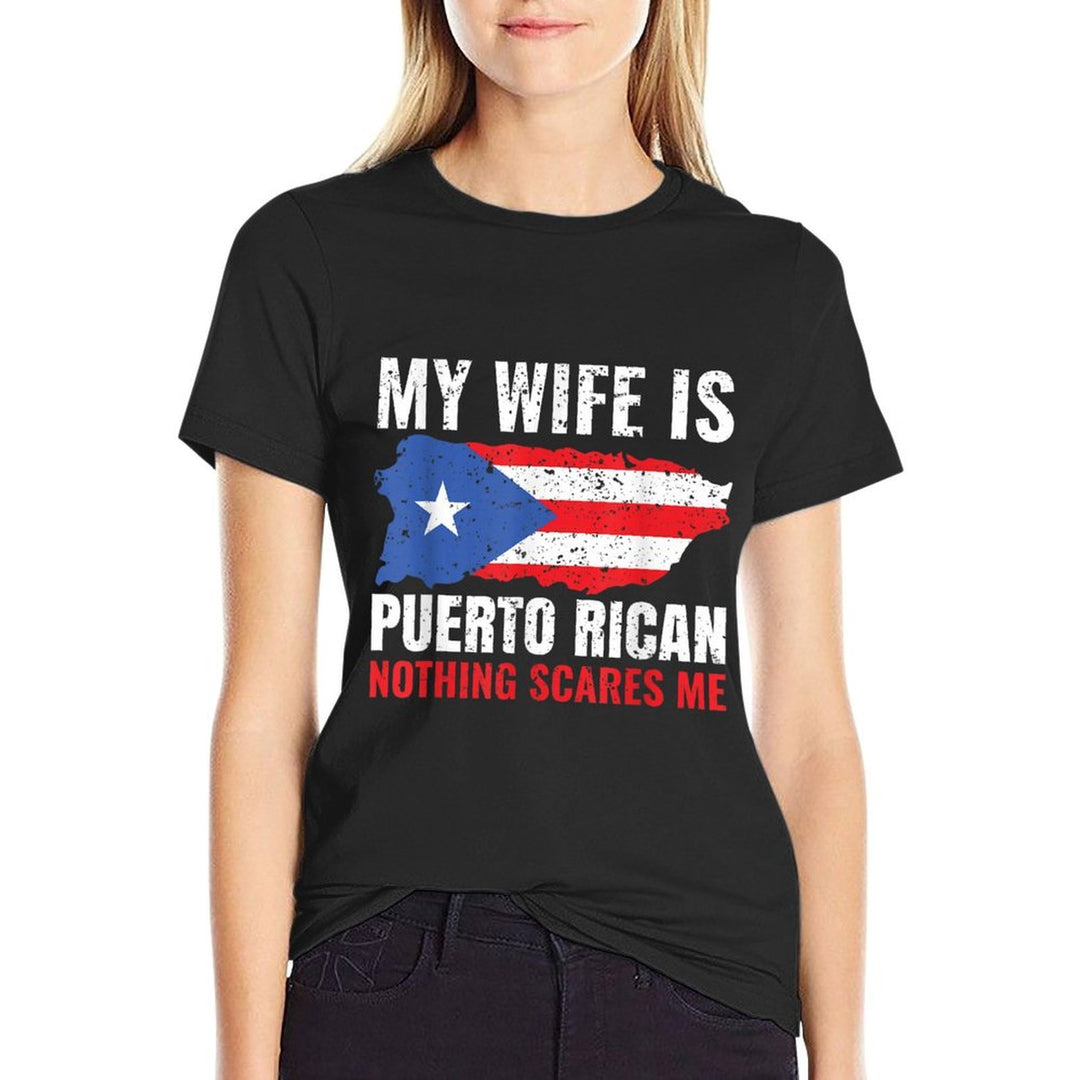 My Wife Is Puerto Rican Puerto Rico Heritage Roots PR  Slim-fit Cut T-Shirt