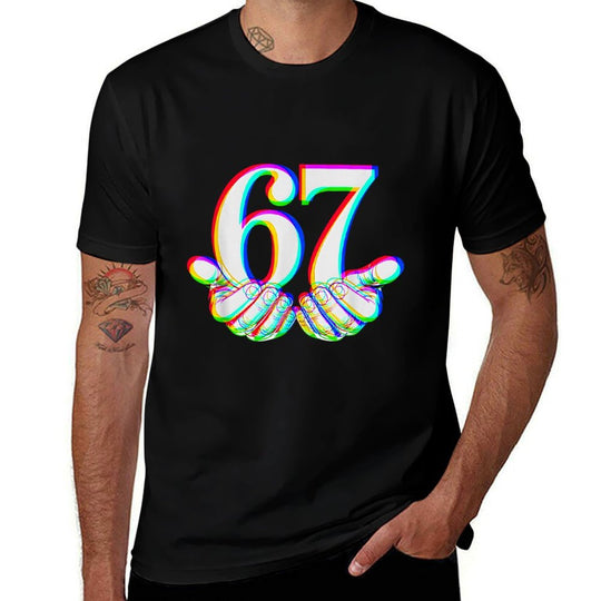 Funny Six Seven Meme Hands Gesture Gen Alpha Slang Art  Summer-ready Fabric T-Shirt