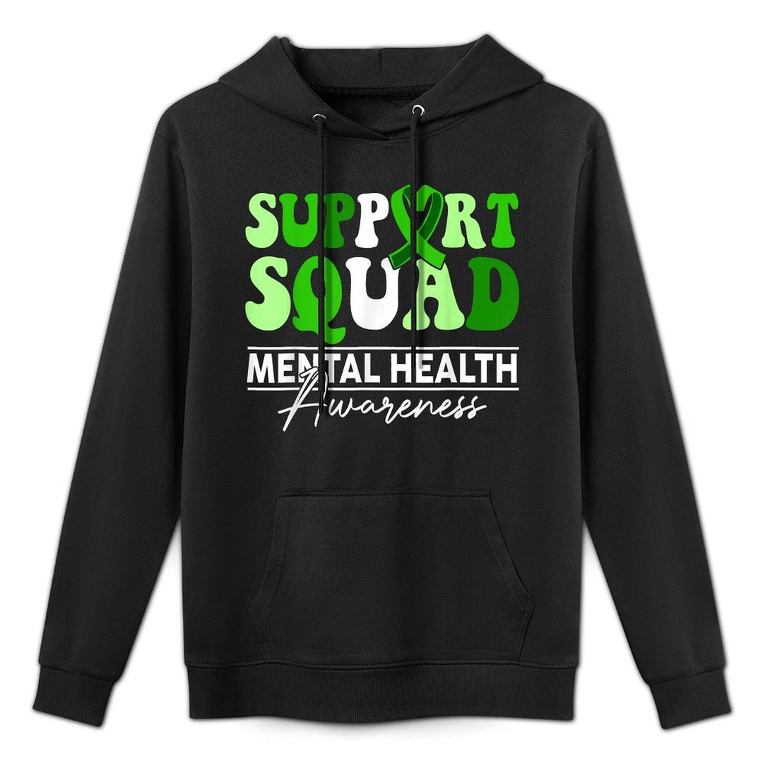Support Squad Sunflower Hair Mental Health Awareness Machine Washable Hoodie