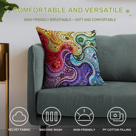 Gaudi Barselona Mosaic Soft Luxury Feel Throw Pillow