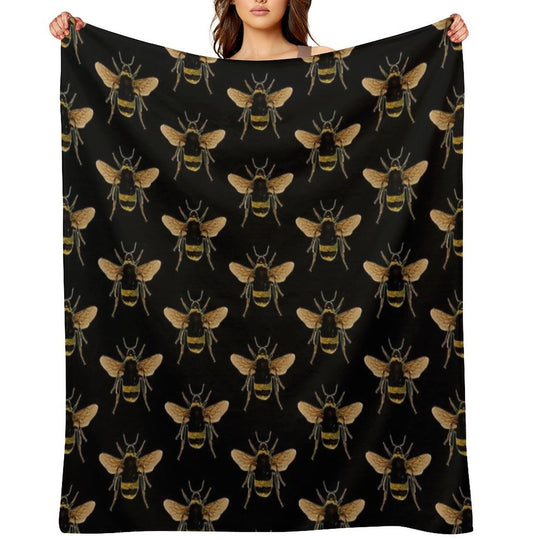 Bumble Bee Velvety-soft Throw Blanket