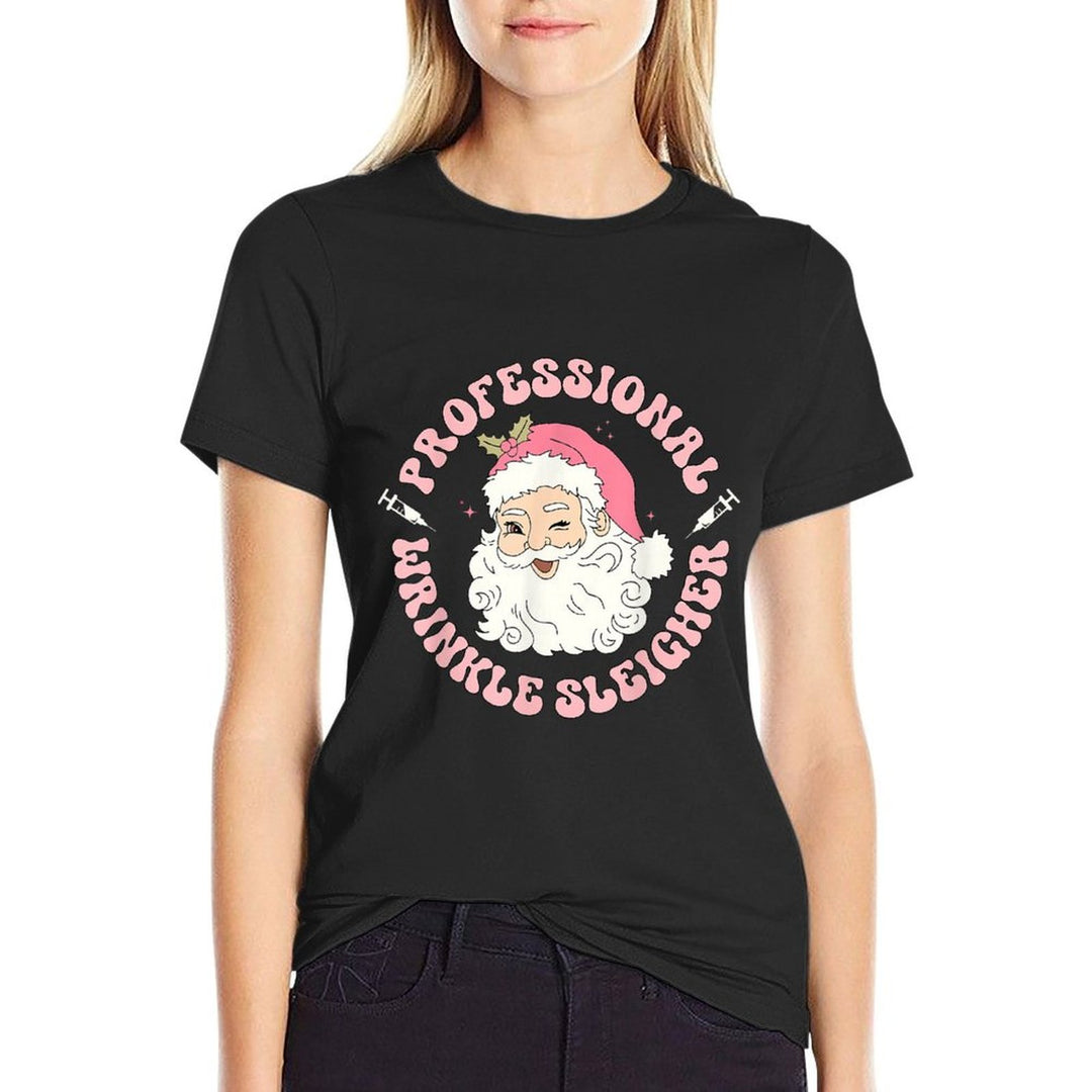 Professional Wrinkle Sleigher Botox Injector Nurse Christmas  Wrinkle-resistant T-Shirt