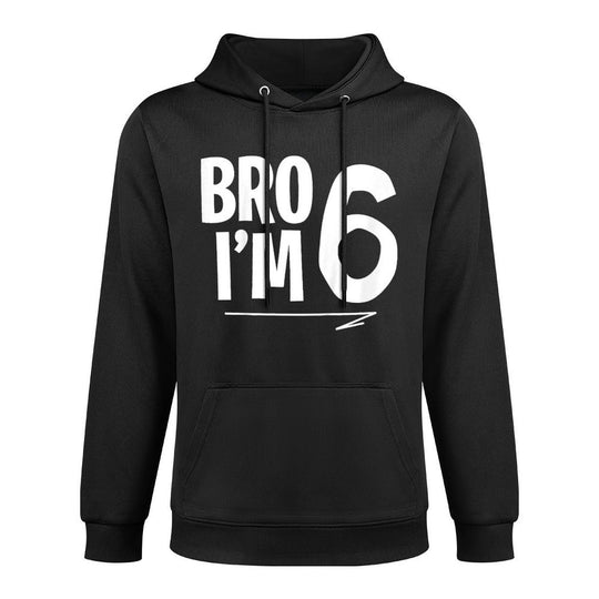 Kids 6th Birthday Boy Bro I'm 6 Year Old Six Bday Colorfast Hoodie