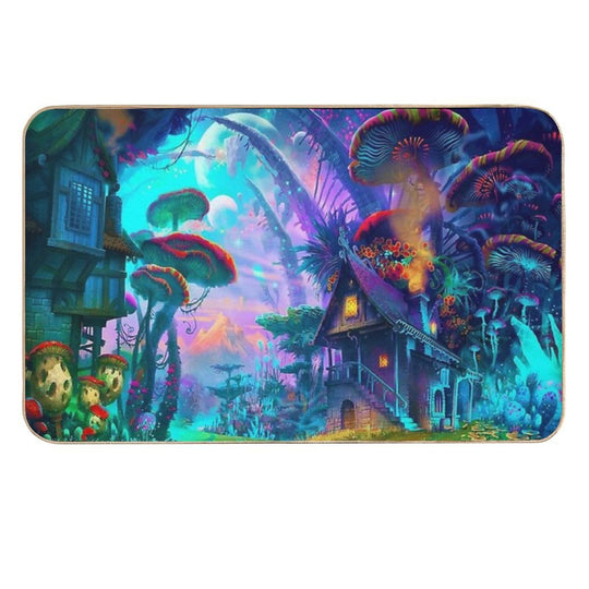 Psychedelic Space House Lost in Time  Easy Maintenance Bath Mat