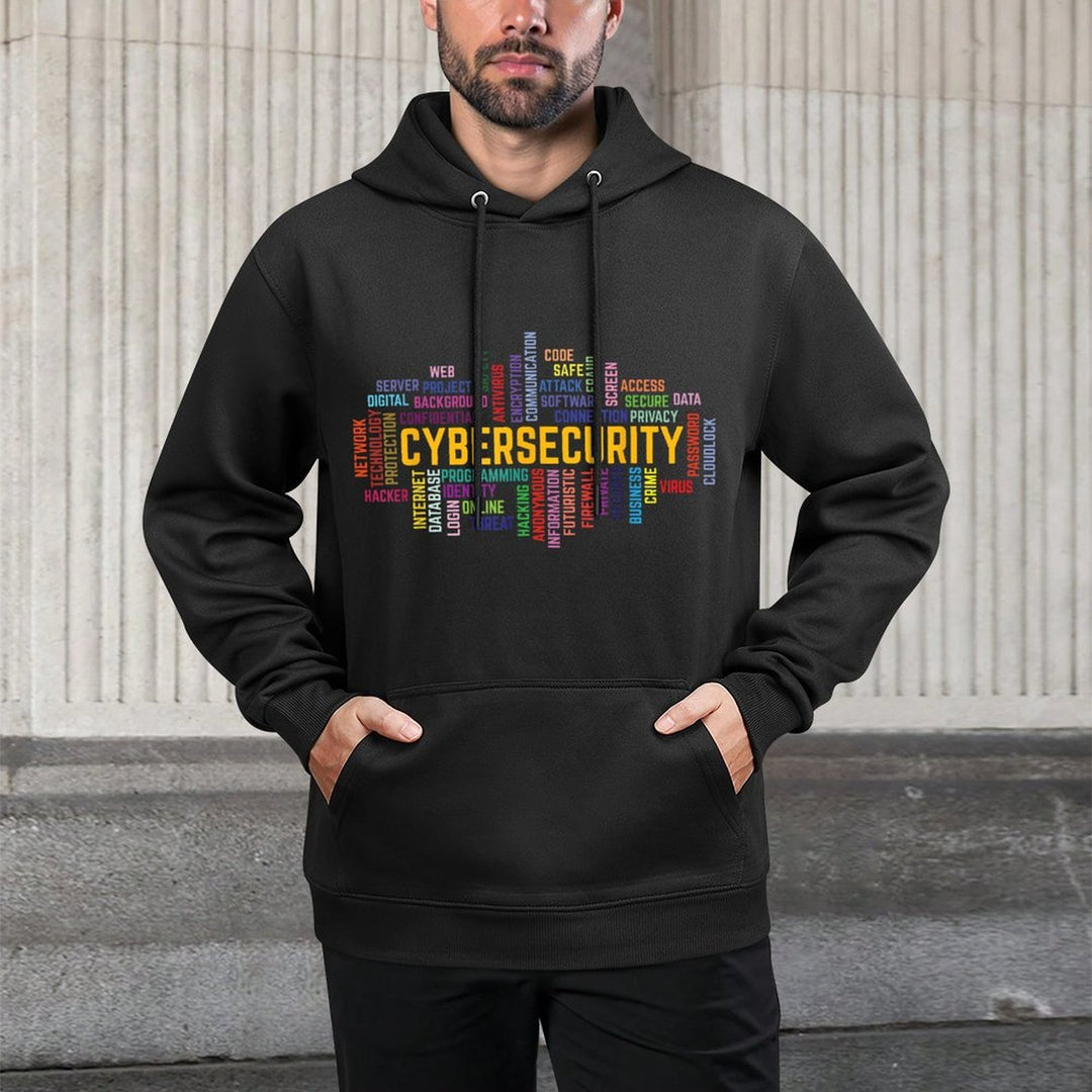 Cybersecurity Word Cloud Cyber Security Gift Cybersecurity Relaxed Fit Hoodie