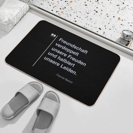 Francis Bacon Zitat Über Freundschaft Auf Deutsch  Long-Lasting Bath Mat