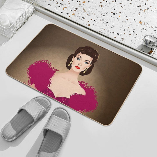 Burgundy Dress  Easy Maintenance Bath Mat