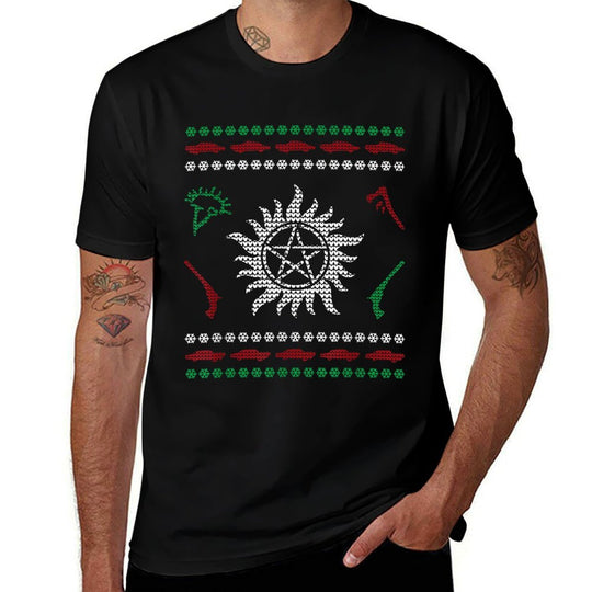 Pentagram Ugly Christmas I Sam Dean Ugly Sweater  Versatile T-Shirt