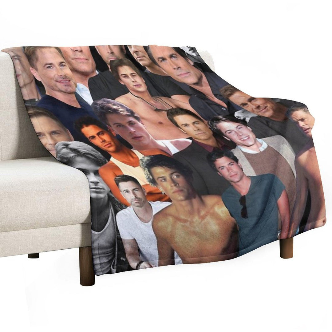 Rob Lowe Photo Collage Plush Throw Blanket