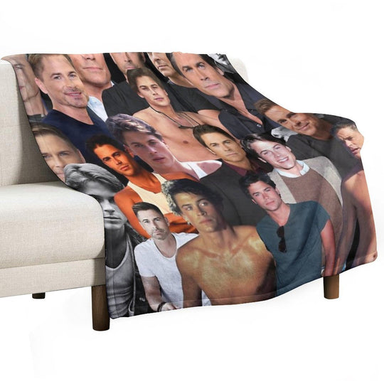 Rob Lowe Photo Collage Plush Throw Blanket