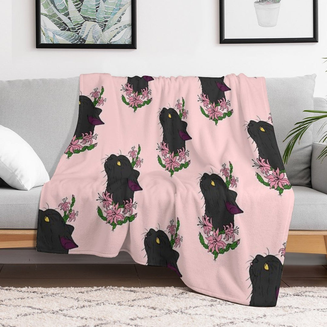 Christmas Cacti Floral Cat Bea All-season Throw Blanket